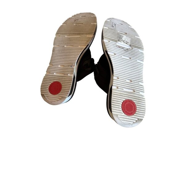 Fitflop Womens Heda Chain Toe Thong Flip Flops Black Sandals Size 11 - Picture 5 of 8